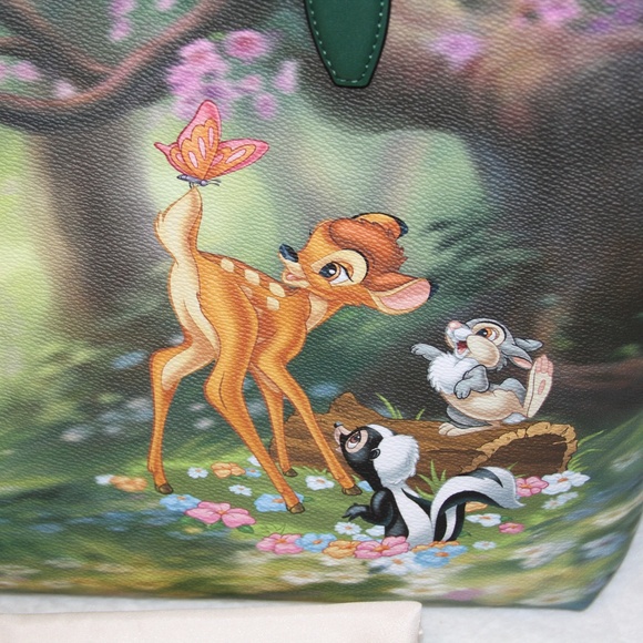 Kate Spade x Disney Bambi Thumper Sutton Tote Bag Purse Handbag Forest Scene - Picture 6 of 8